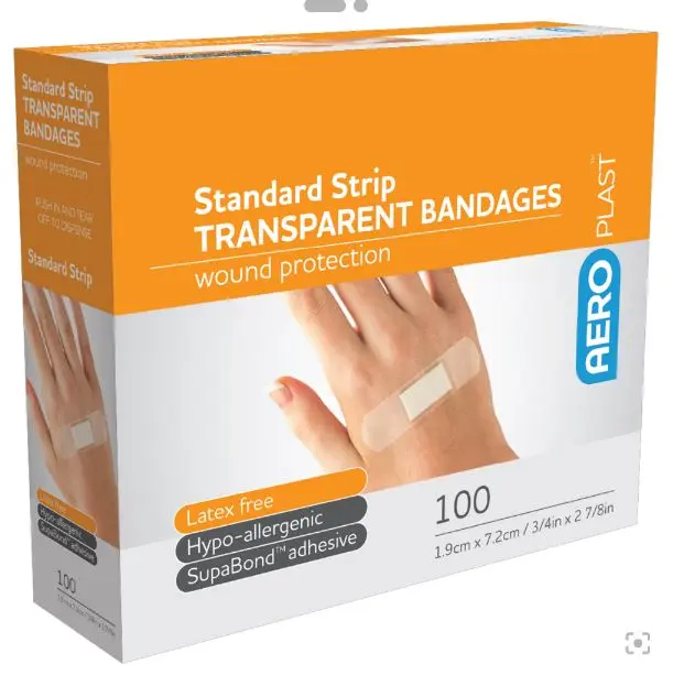 Transparent Waterproof Adhesive Dressing, Small 7.2 x 1.9cm Box/100